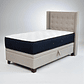 Cama Baul 1 Plaza + Colchon CIC + Respaldo / Con Patas (Beige) - Miniatura 2