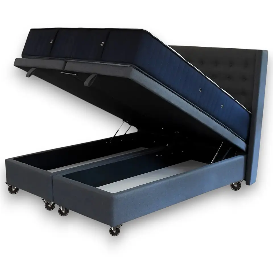 Cama Baul Super King + Colchon CIC + Respaldo / Con Ruedas 5