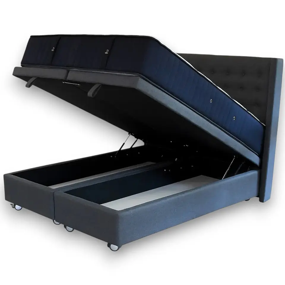 Cama Baul Super King + Colchon CIC + Respaldo / Con Ruedas 2