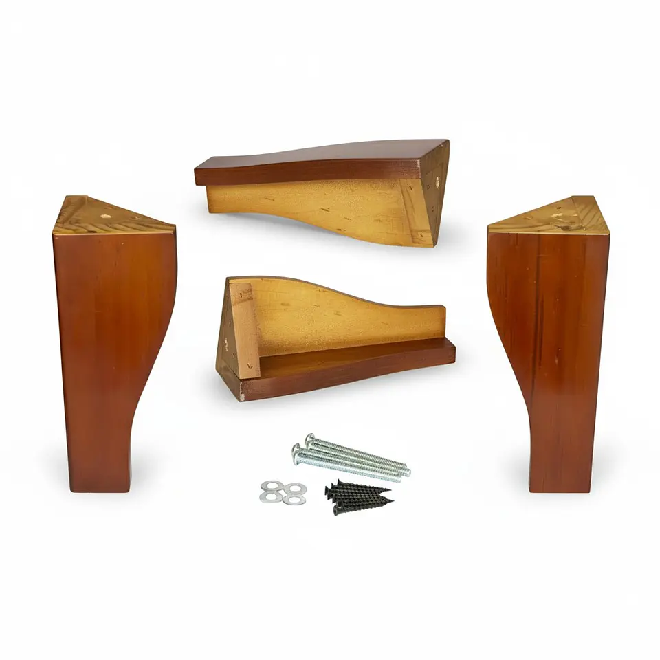 Patas Para Cama Europea Celta Clasicas. Kit De 4 Patas Nogal 1