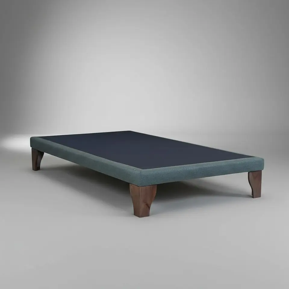 Base De Cama 1 Plaza Box 8 cm / Patas De Madera 7