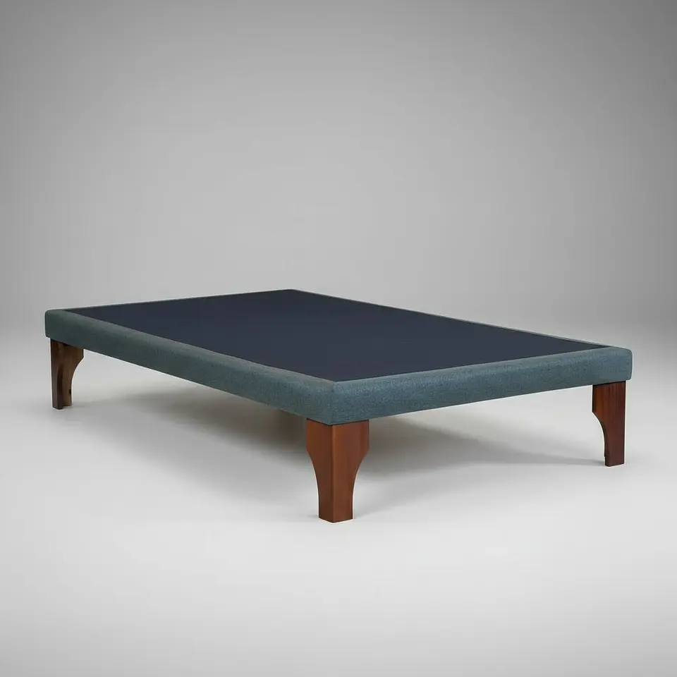 Base De Cama 1 Plaza Box 8 cm / Patas De Madera 9