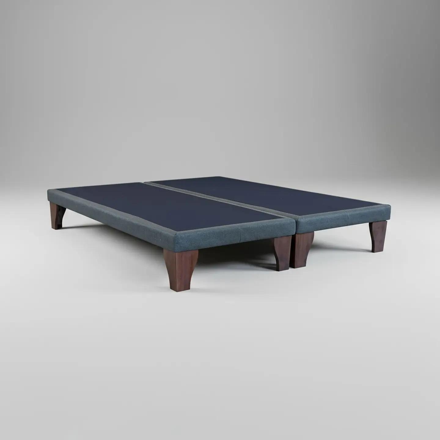 Base Dividida 2 Plazas Box 8 cm / Patas De Madera 7
