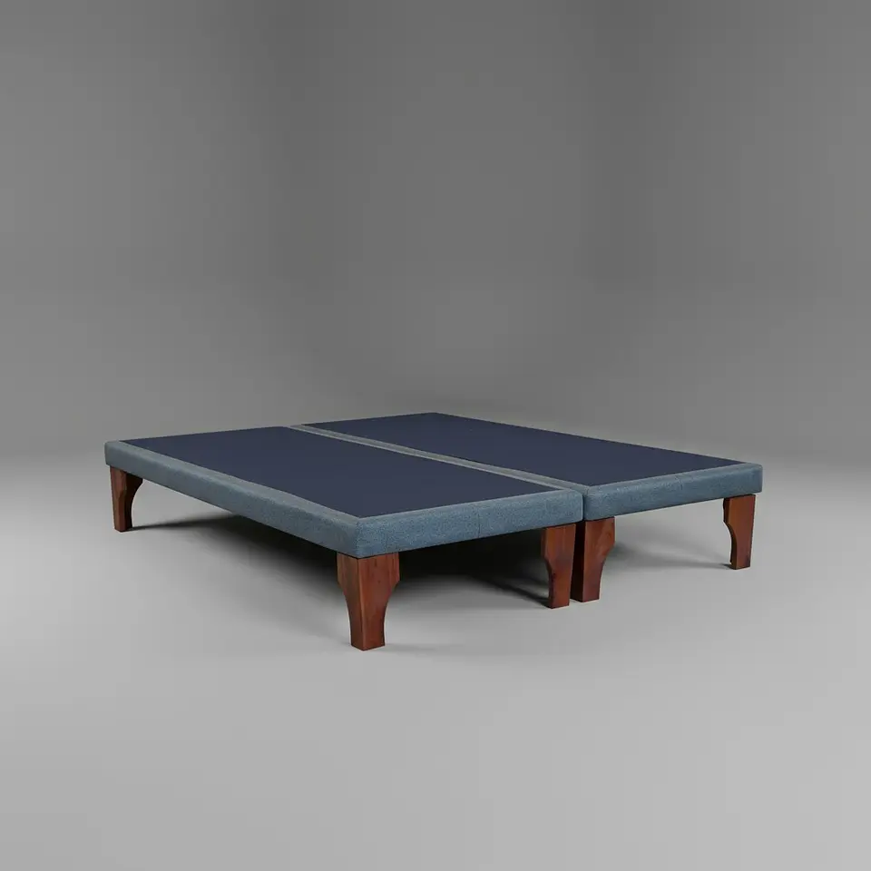 Base Dividida Queen Box 8 cm / Patas De Madera 9