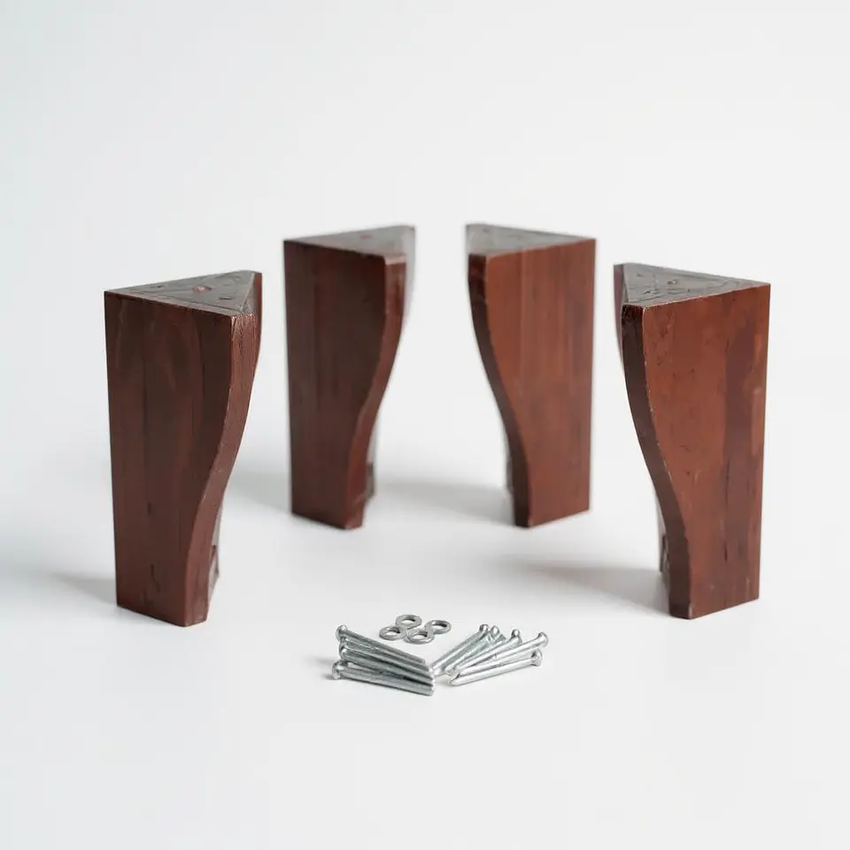 Base De Cama 1 Plaza Box 13 cm / Patas De Madera 8