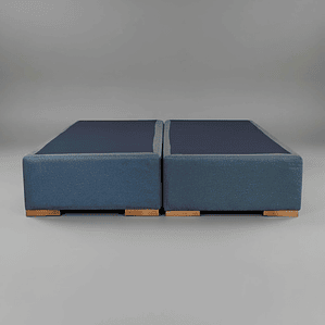 Base Dividida 2 Plazas Box 30 cm / Patas De Madera