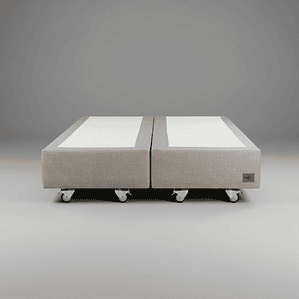 Base Tradicional Dividida 2 Plazas Box 30 cm / Dif. Ruedas (Beige)