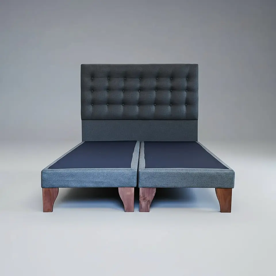 Base Para Cama King - Con Respaldo / Boton Capitonne 1