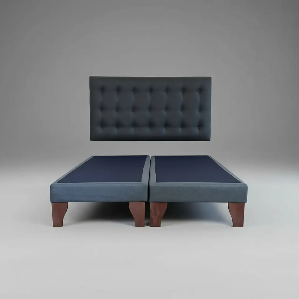 Base Para Cama De 2 Plazas - Con Respaldo / Boton Capitonne 3