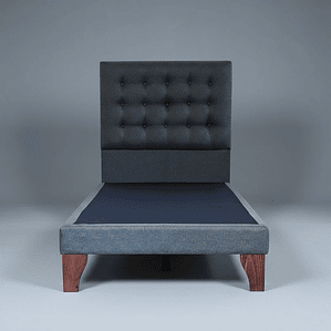 Base Para Cama De 1.5 Plaza Unica - Con Respaldo / Boton Capitonne