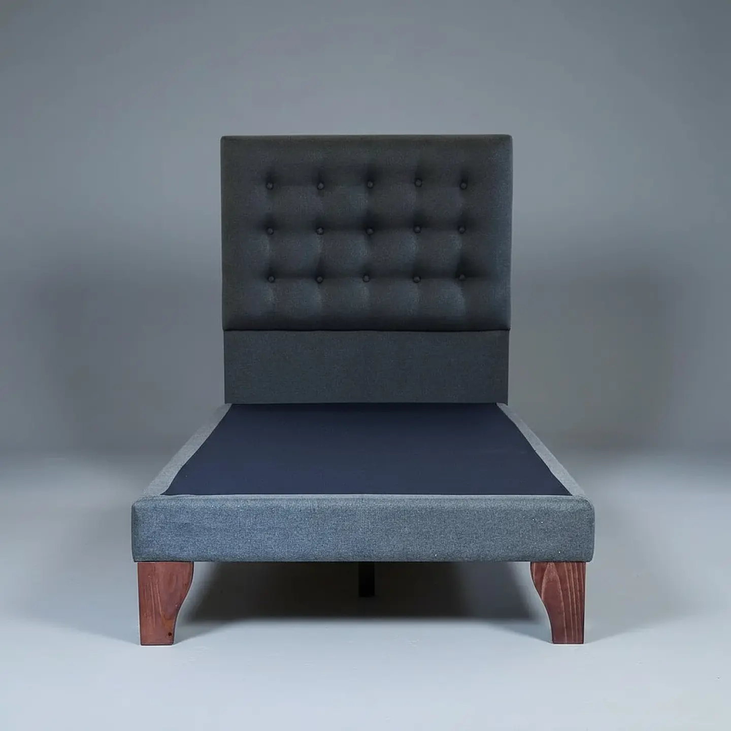 Base Para Cama De 1.5 Plaza Unica - Con Respaldo / Boton Capitonne 1