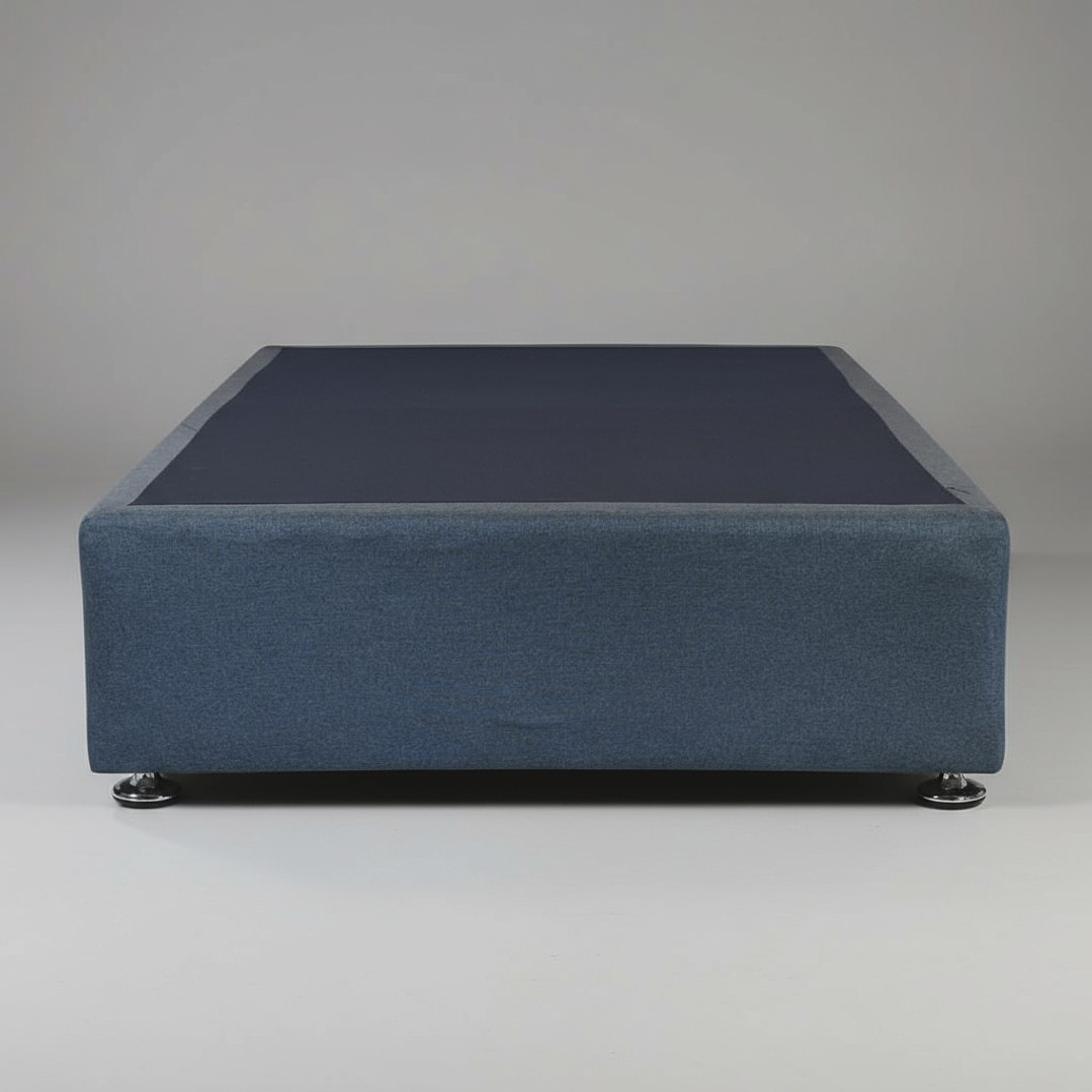 Base de Cama Full Unica Box 30 cm Tipo Montessori - Con Patas Metalicas (Gris) 1