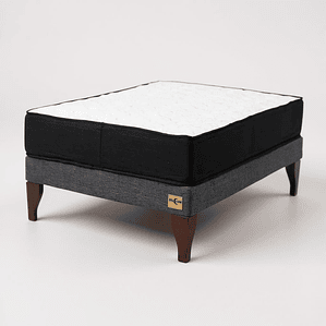 Cama 1.5 Plaza Colchon Black - Patas De Madera
