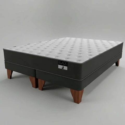 Cama 2 plaza Box 13 cm Colchón Black largo 190 cm