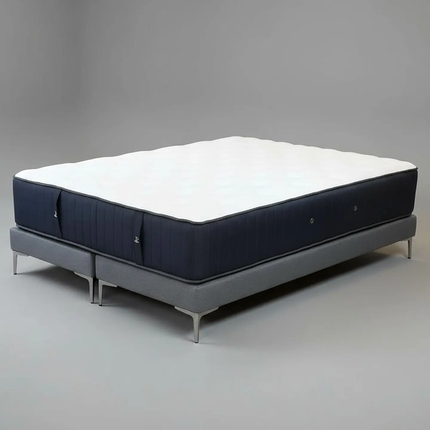 Cama Tradicional 2 Plazas Box 13 cm + Colchon CIC Premium / Patas De Metal 15 cm 1