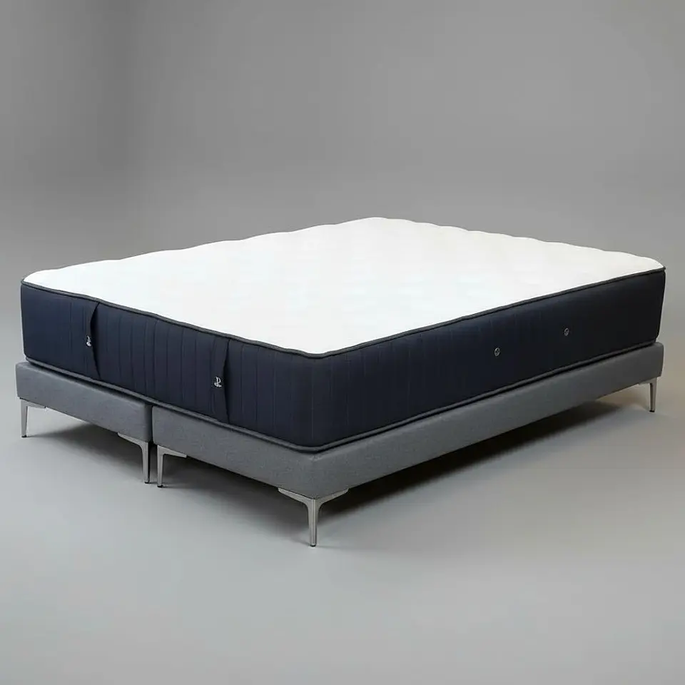 Cama Tradicional 2 Plazas Box 13 cm + Colchon CIC Premium / Patas De Metal 15 cm 1
