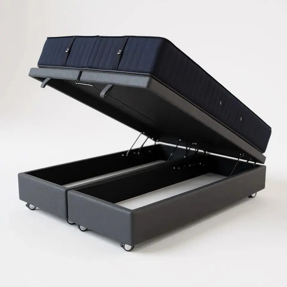 Cama Baul 2 Plazas + Colchon CIC / Con Ruedas (Gris) 2