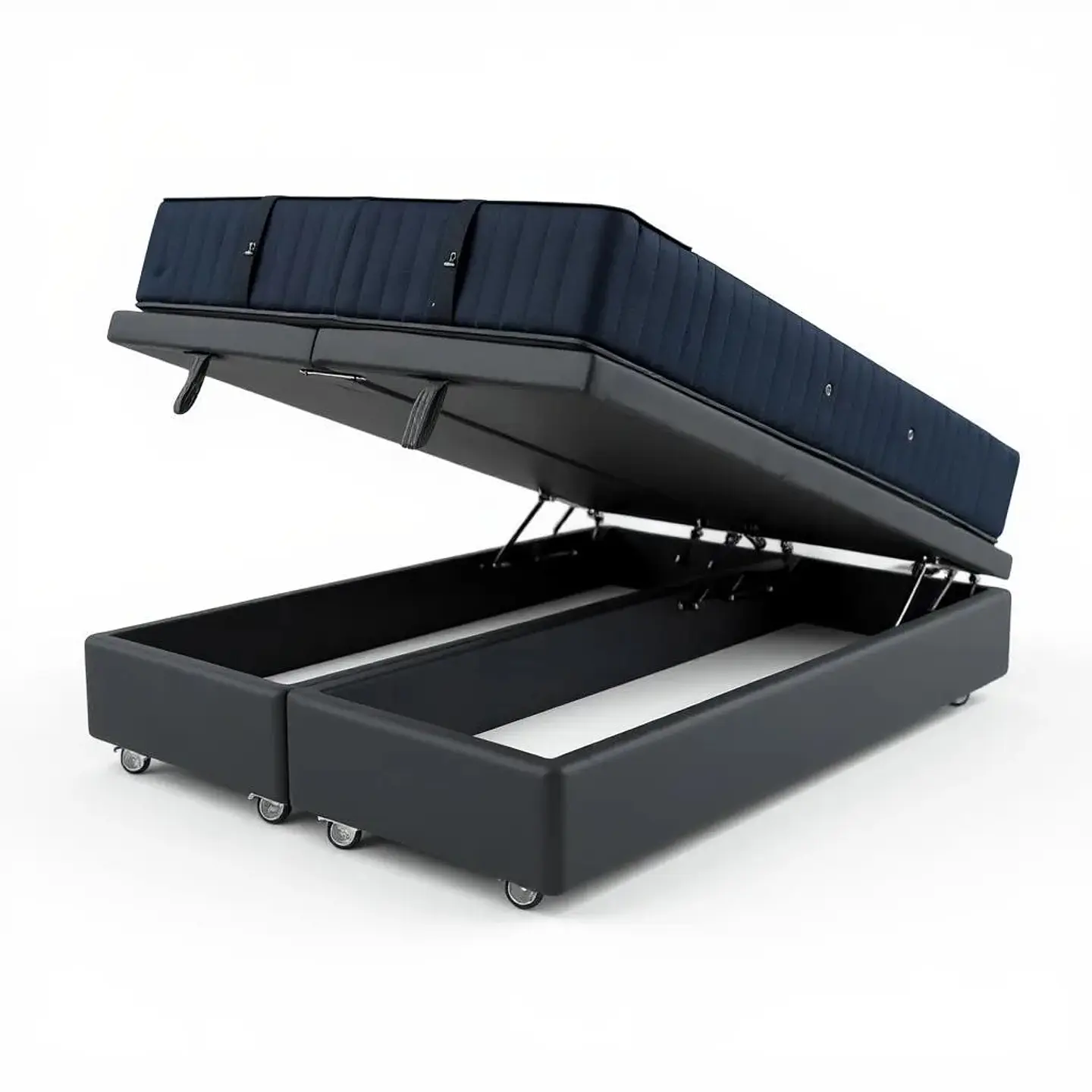 Cama Baul 2 Plazas + Colchon CIC / Con Ruedas (Gris) 8