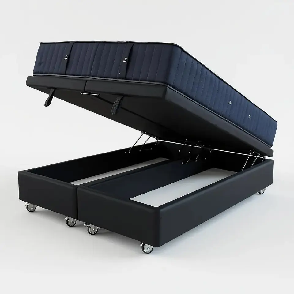 Cama Baul 2 Plazas + Colchon CIC / Con Ruedas (Negro) 8
