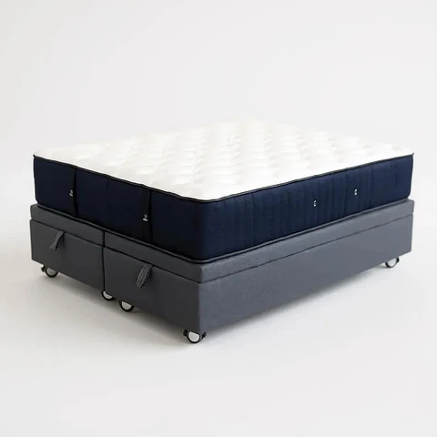 Cama Baul Full Dividida + Colchon CIC / Con Ruedas (Gris)