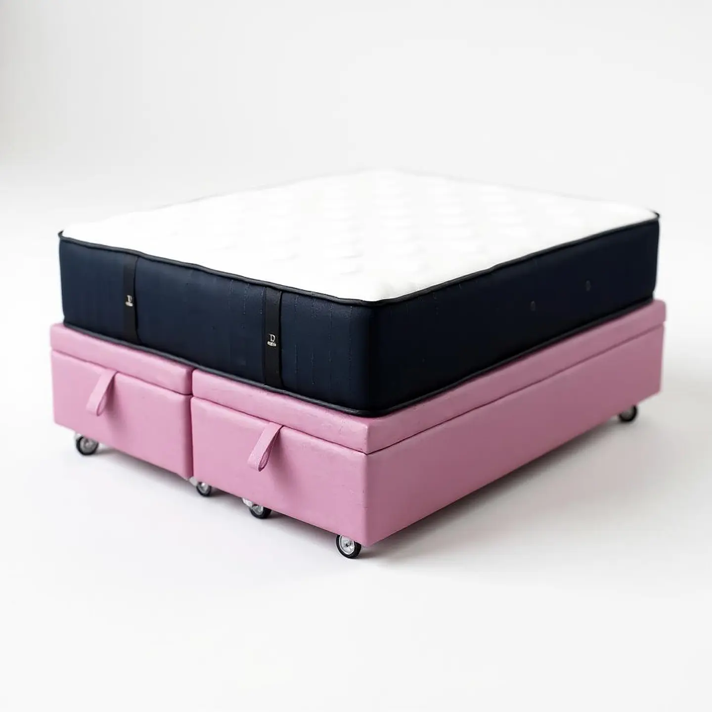Cama Baul King + Colchon CIC / Con Ruedas (Rosa) 5