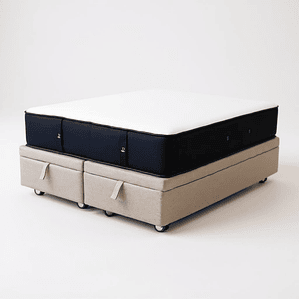 Cama Baul King + Colchon CIC / Con Ruedas (Beige)