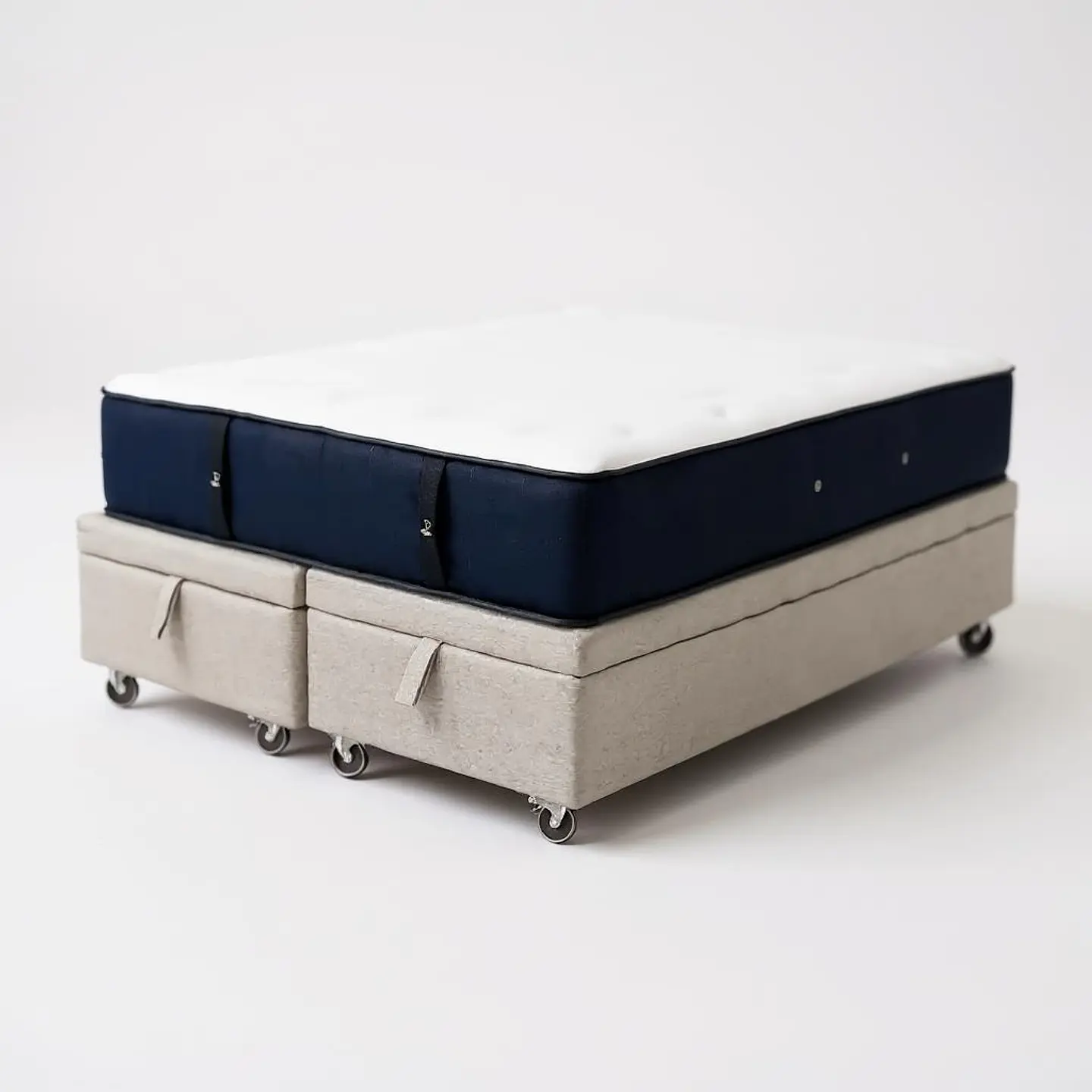 Cama Baul Super King + Colchon CIC / Con Ruedas (Beige) 3