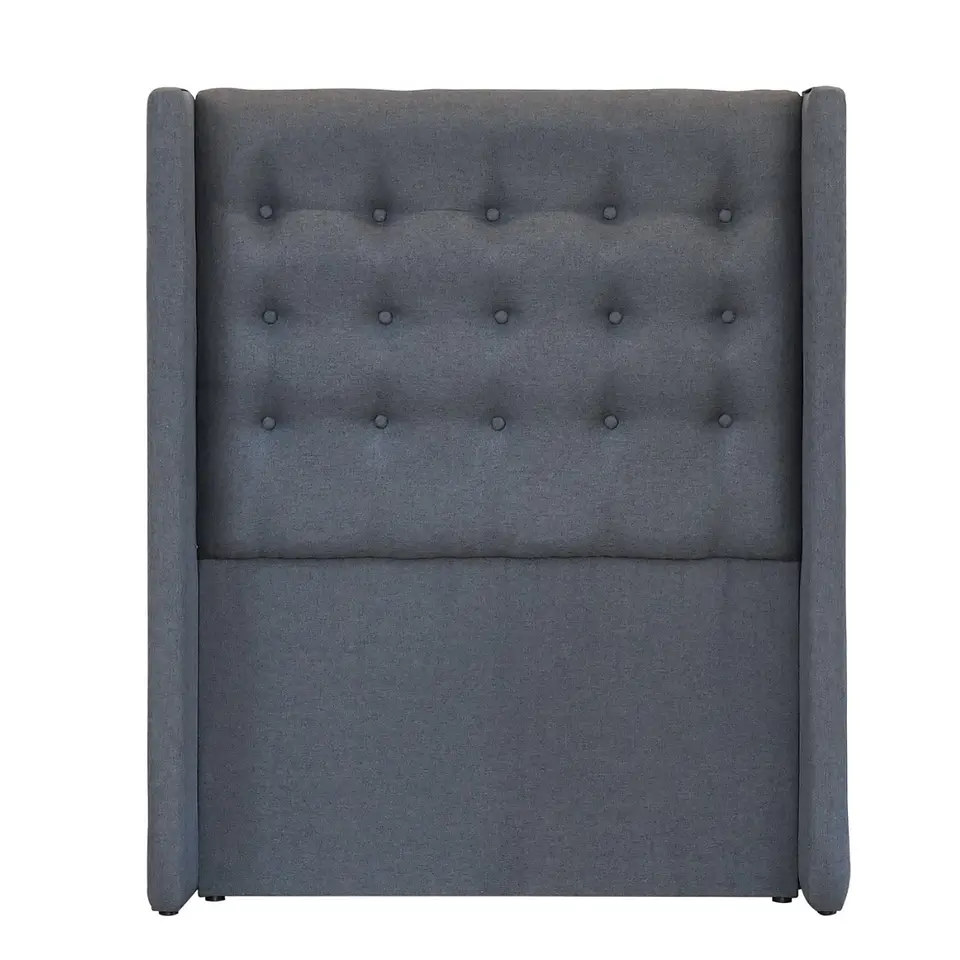 Respaldo De Cama De 1.5 Plaza - Con Retorno / Botonne Basico (Gris) 3
