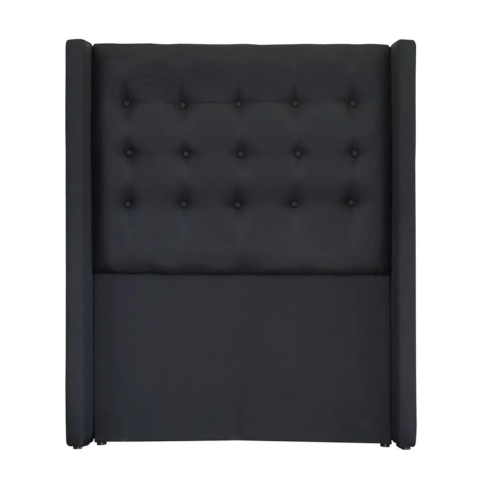 Respaldo De Cama De 1 Plaza - Con Retorno / Botonne Basico (Negro) 3