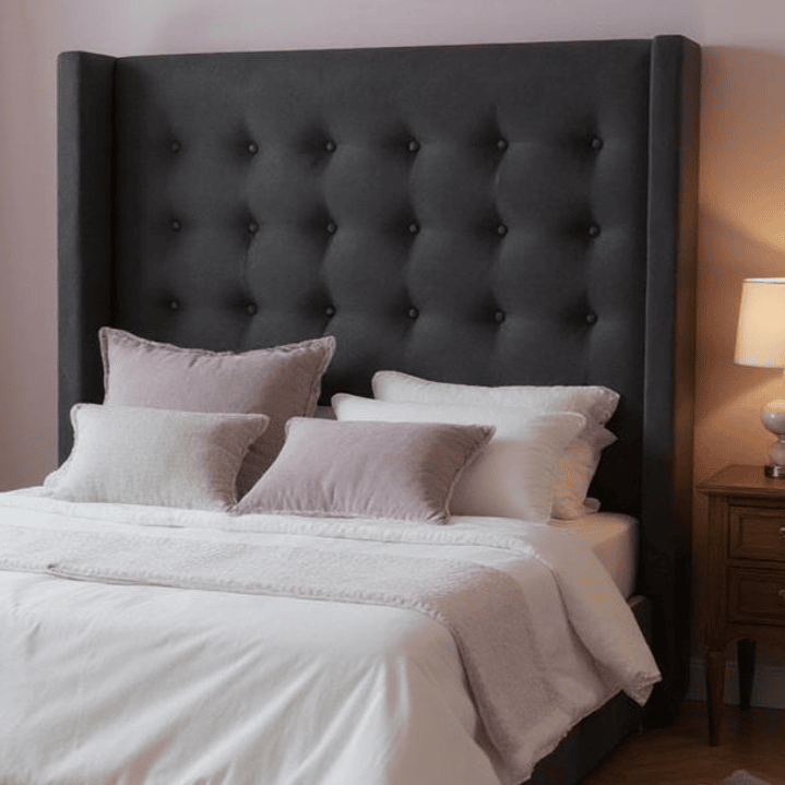 Respaldo De Cama De 1.5 Plaza - Con Retorno (Negro) 1