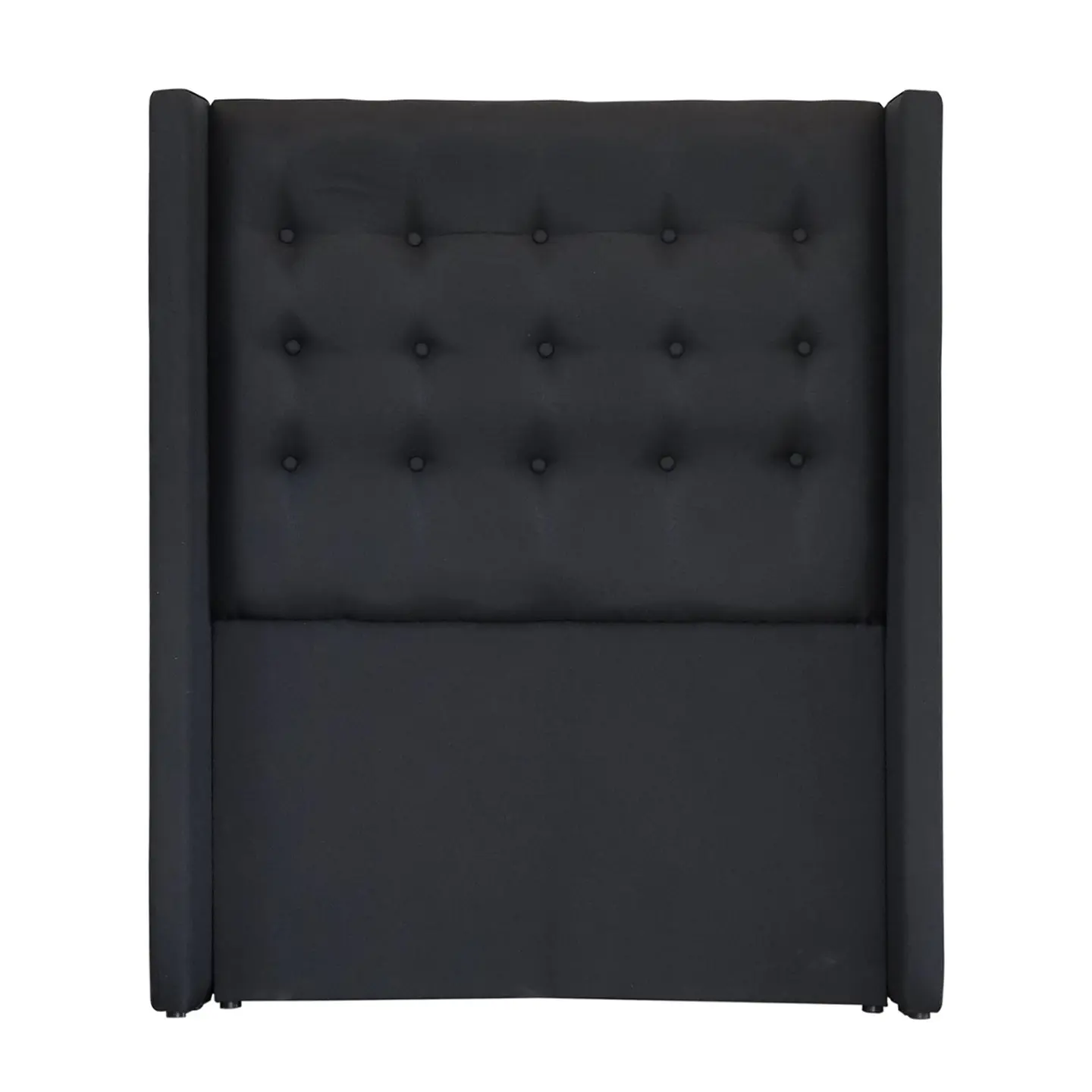 Respaldo De Cama De 1.5 Plaza - Con Retorno / Botonne Basico (Negro) 3