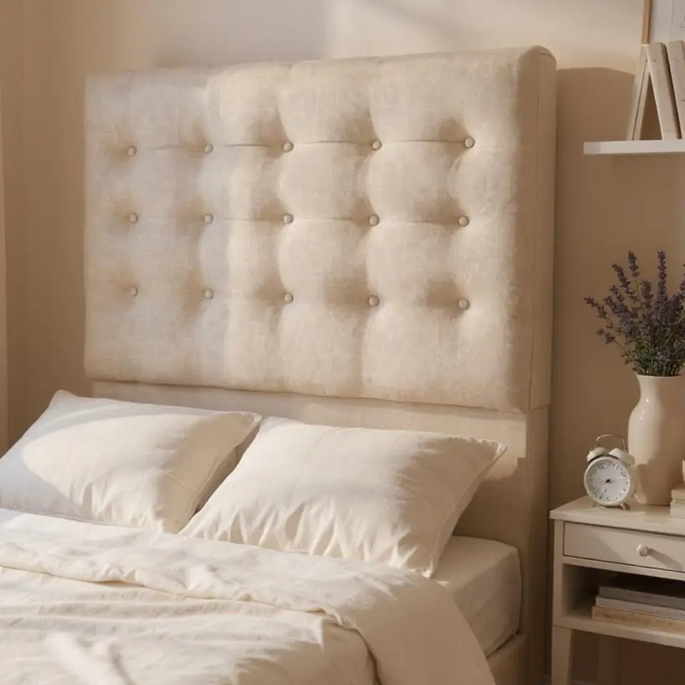 Respaldo De Cama De 1 Plaza - Sin Retorno / Botonne Basico (Beige) 1