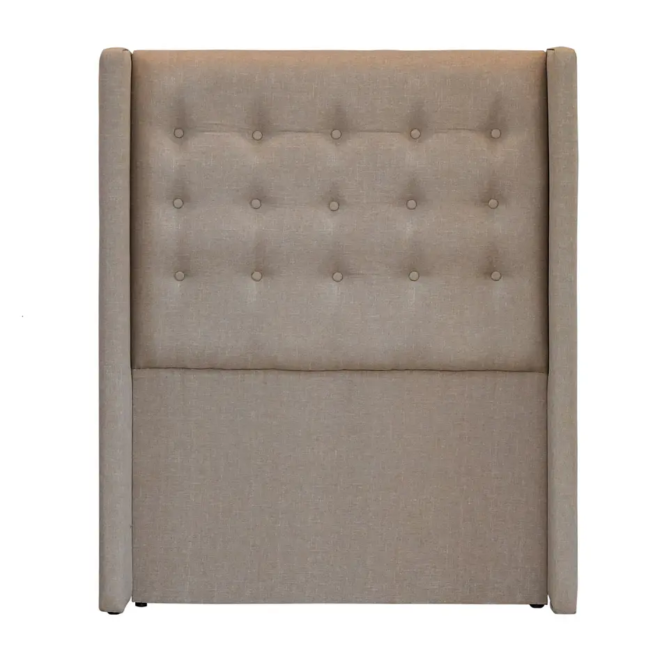 Respaldo De Cama De 1 Plaza - Con Retorno / Botonne Basico (Beige) 3