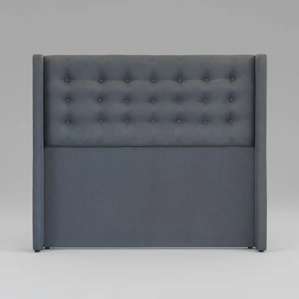Respaldo De Cama De 2 Plazas - Con Retorno / Botonne Basico  (Gris) 2