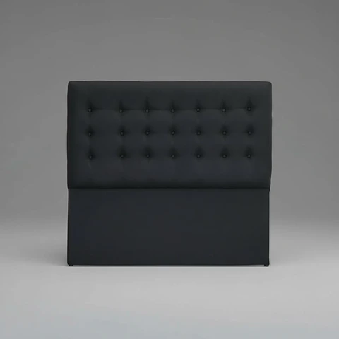 Respaldo De Cama De 2 Plazas - Sin Retorno / Botonne Basico  (Negro)
