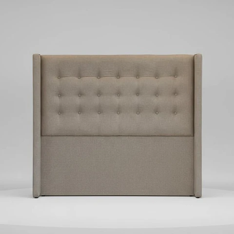 Respaldo De Cama De 2 Plazas - Con Retorno / Botonne Basico  (Beige)