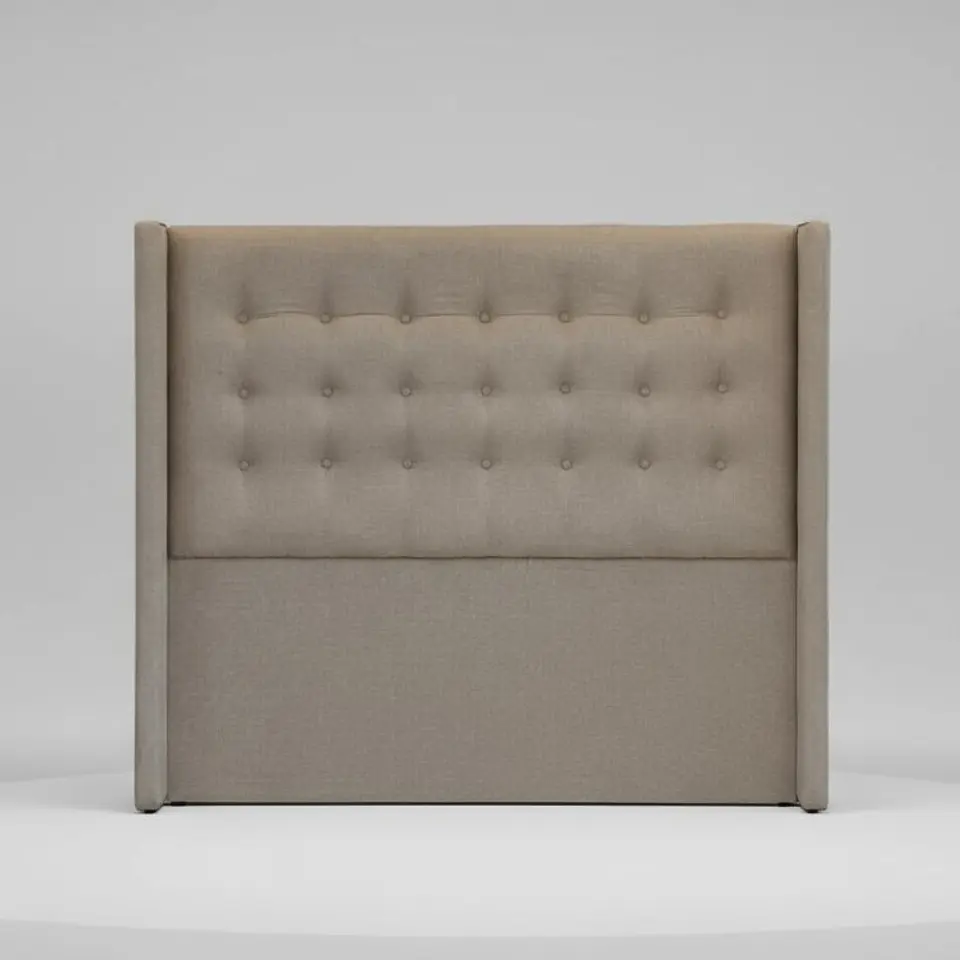 Respaldo De Cama De 2 Plazas - Con Retorno / Botonne Basico  (Beige) 2