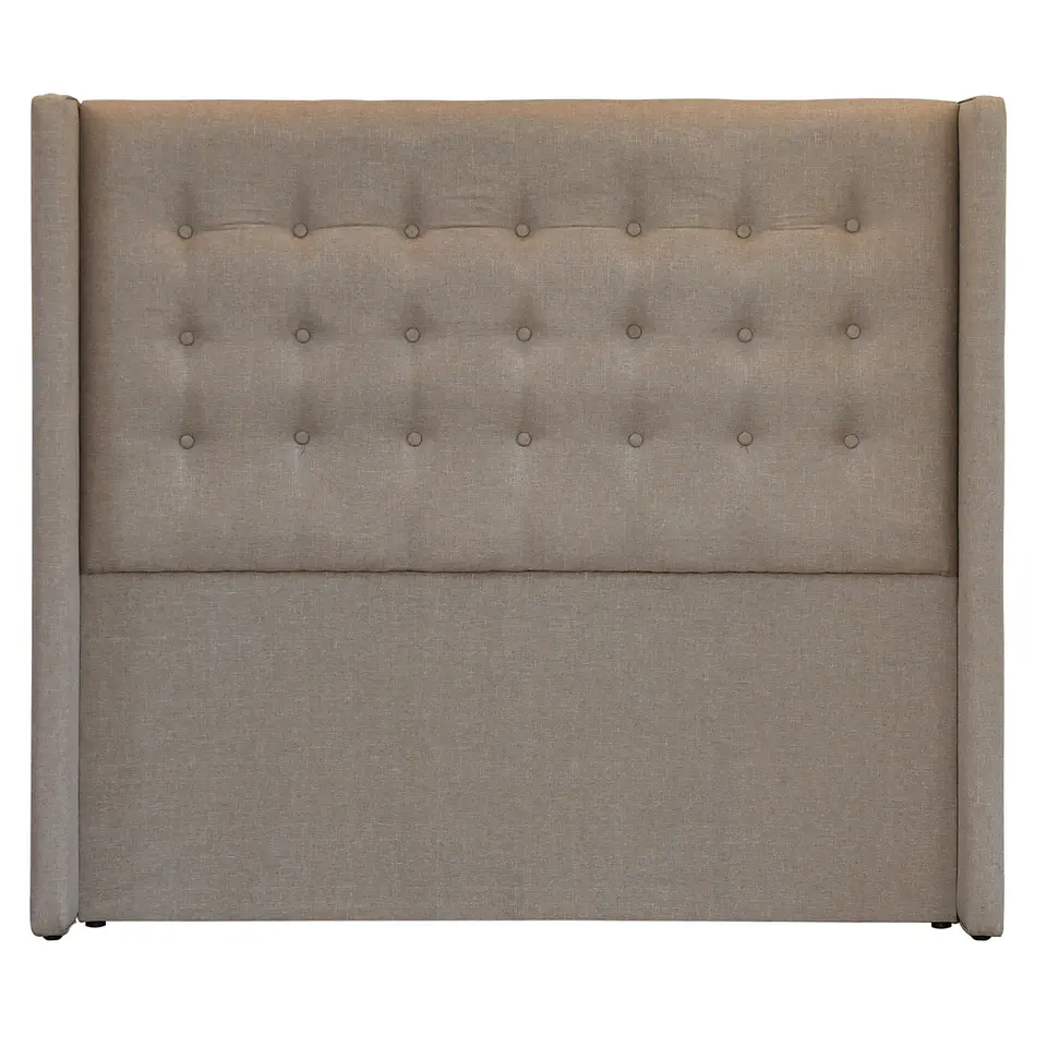 Respaldo De Cama De 2 Plazas - Con Retorno / Botonne Basico  (Beige) 3