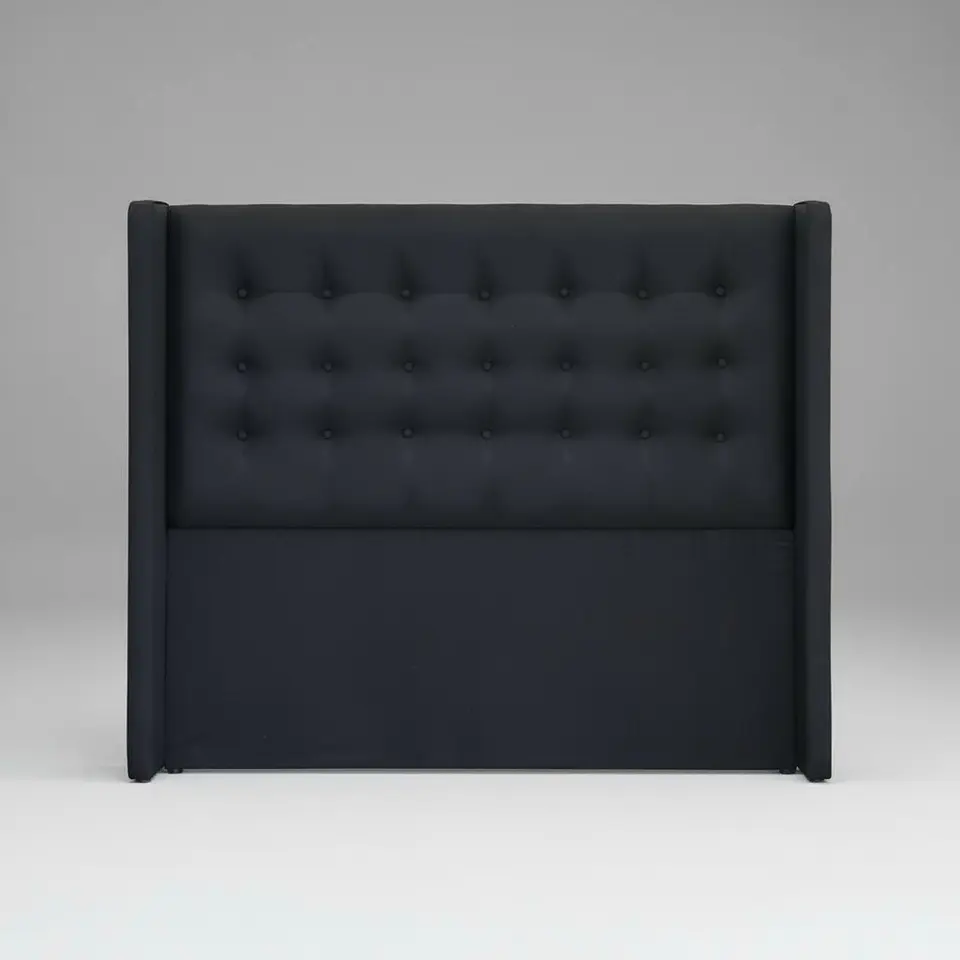 Respaldo De Cama De 2 Plazas - Con Retorno  / Botonne Basico  (Negro) 2