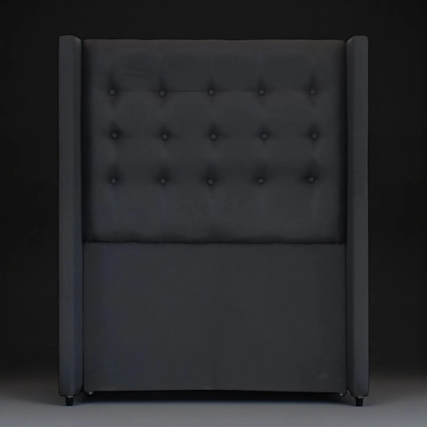 Respaldo De Cama Full - Con Retorno / Botonne Basico (Negro) 2