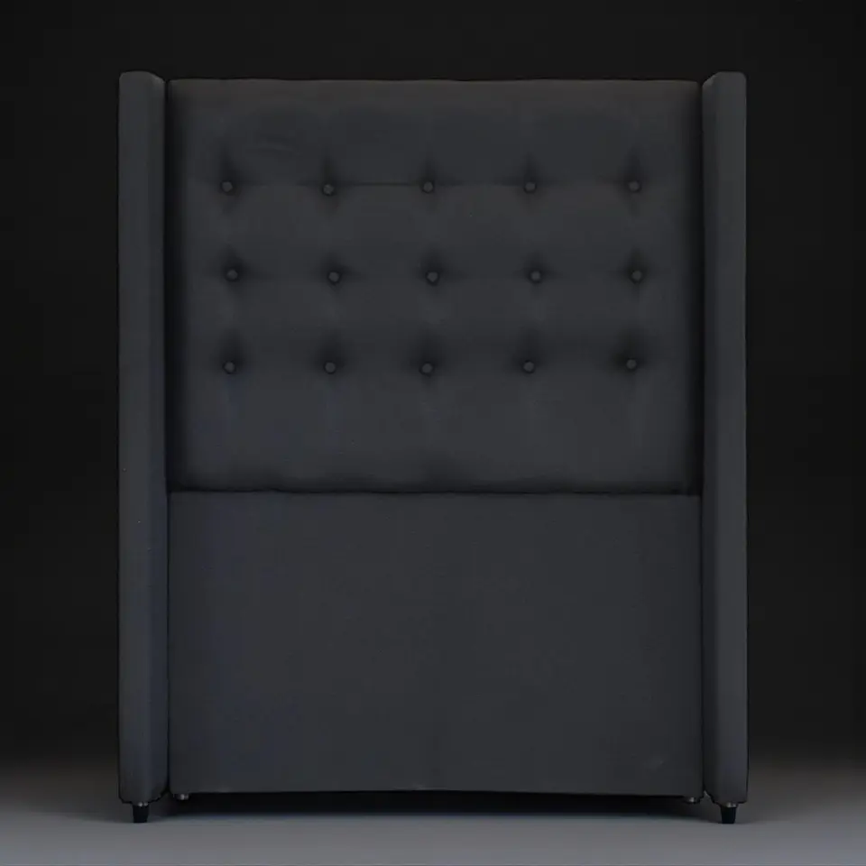 Respaldo De Cama Full - Con Retorno / Botonne Basico (Negro) 2