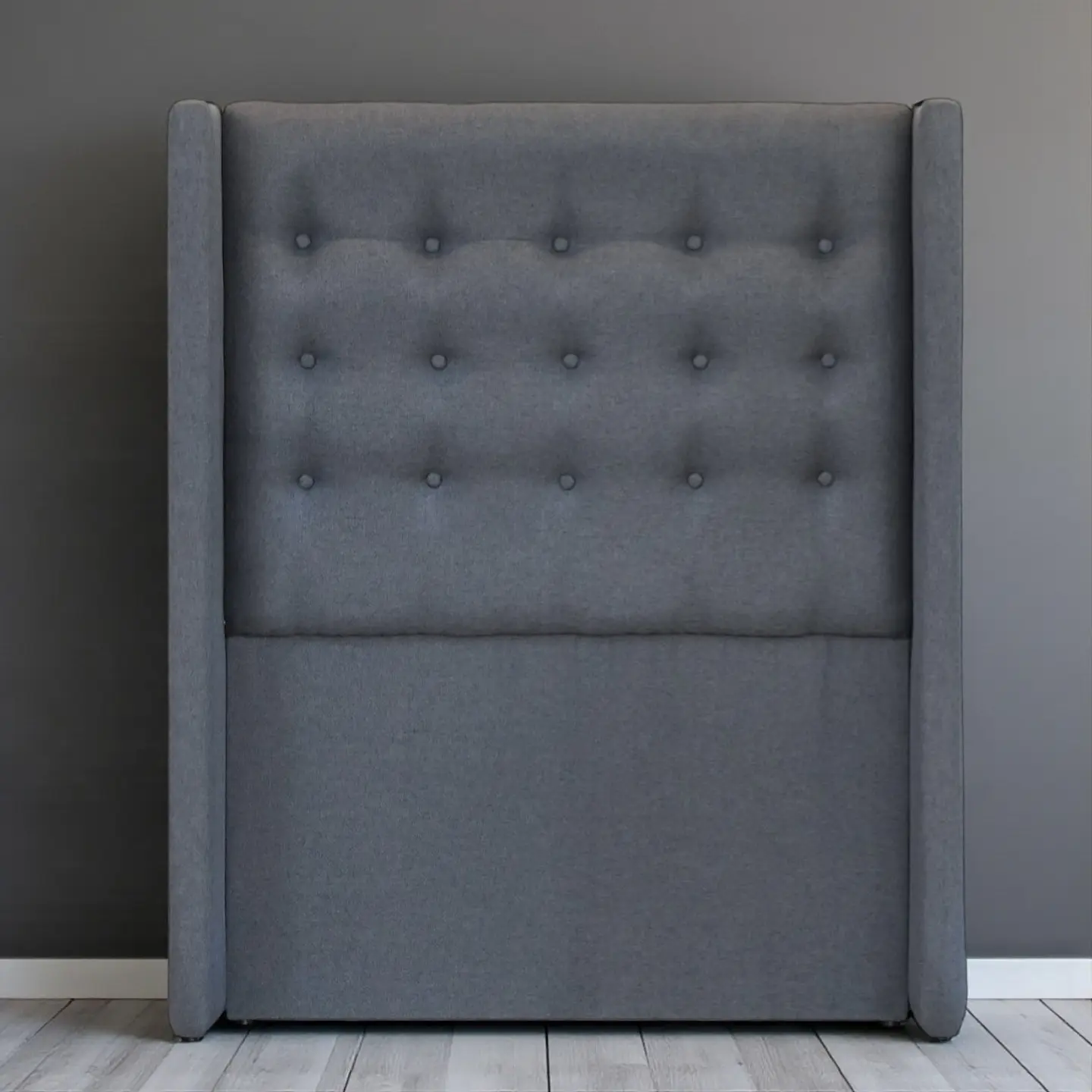 Respaldo De Cama Full - Con Retorno / Botonne Basico (Gris) 2