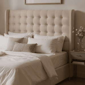 Respaldo De Cama Super King - Con Retorno (Beige)