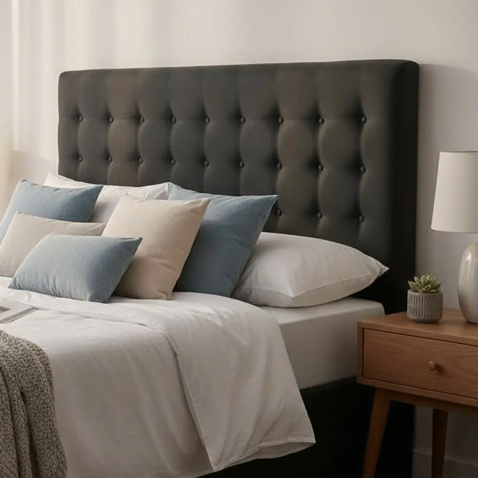 Respaldo De Cama King - Sin Retorno / Botonne Basico (Negro) 1