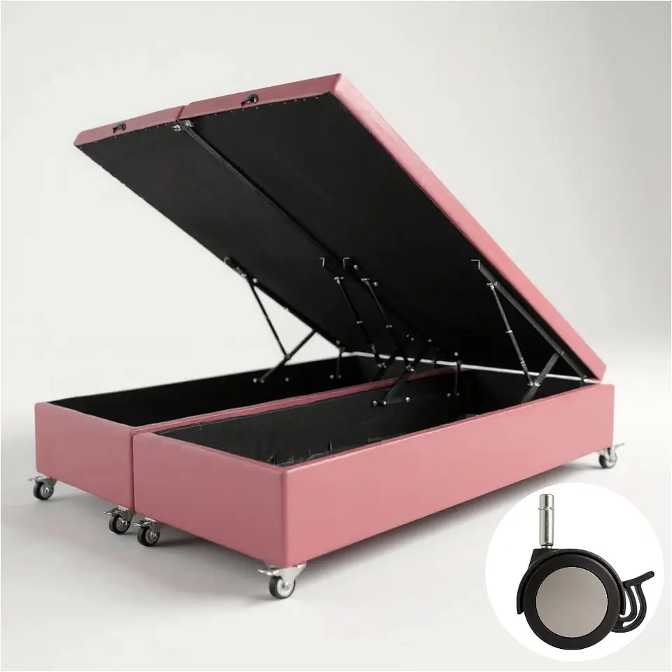 Base Dividida Baul Super King / Dif. Ruedas (Rosa) 3