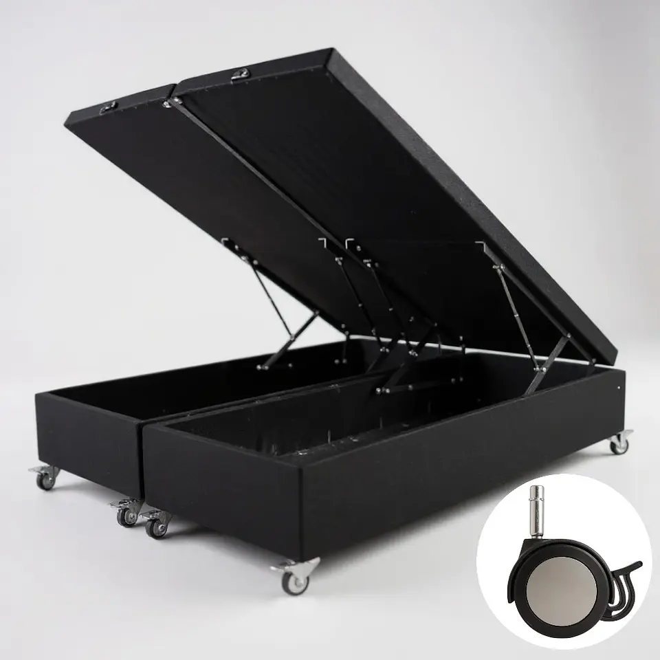 Base Dividida Baul King / Dif. Ruedas (Negro) 3