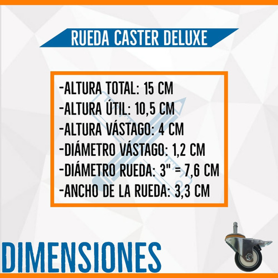 Pack 4 Ruedas Deluxe Para Cama Bloccare, Rosen Y Cic - Vástago 1,2 Cm 4