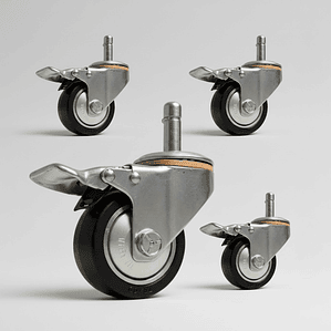 Pack 4 Ruedas Deluxe Para Cama Bloccare, Rosen Y Cic - Vástago 1,2 Cm