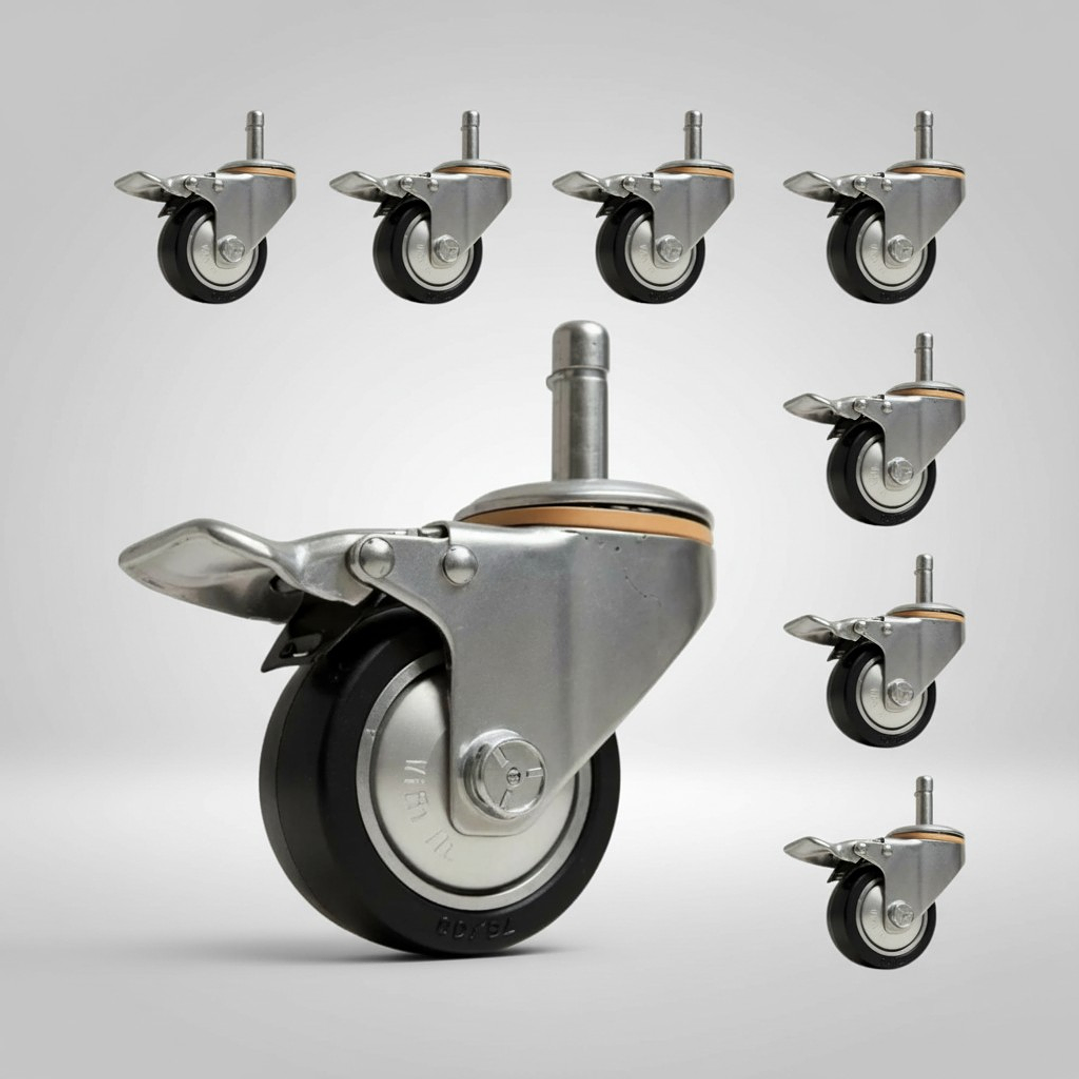 Pack 8 Ruedas Deluxe Para Cama Bloccare, Rosen Y Cic - Vástago 1,2 Cm 1