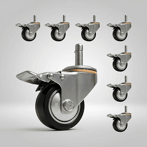 Pack 8 Ruedas Deluxe Para Cama Bloccare, Rosen Y Cic - Vástago 1,2 Cm